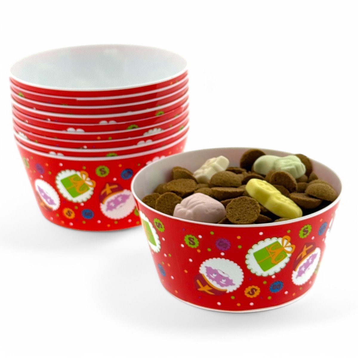 Sinterklaas kom / snackbakje Ø 15 cm - set van 3