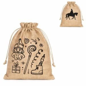 Sinterklaas jute zakjes 20 x 25 cm - 2 assorti sets